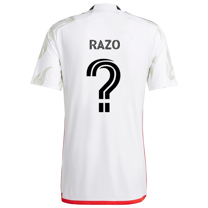 Enfant Maillot Edgar Razo #0 Blanc Rouge Noir Tenues Extérieur 2024/25 T-Shirt Suisse