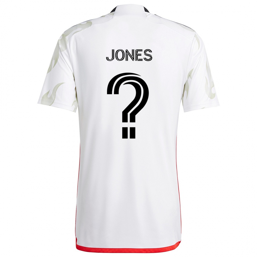 Enfant Maillot Jordan Jones #0 Blanc Rouge Noir Tenues Extérieur 2024/25 T-Shirt Suisse