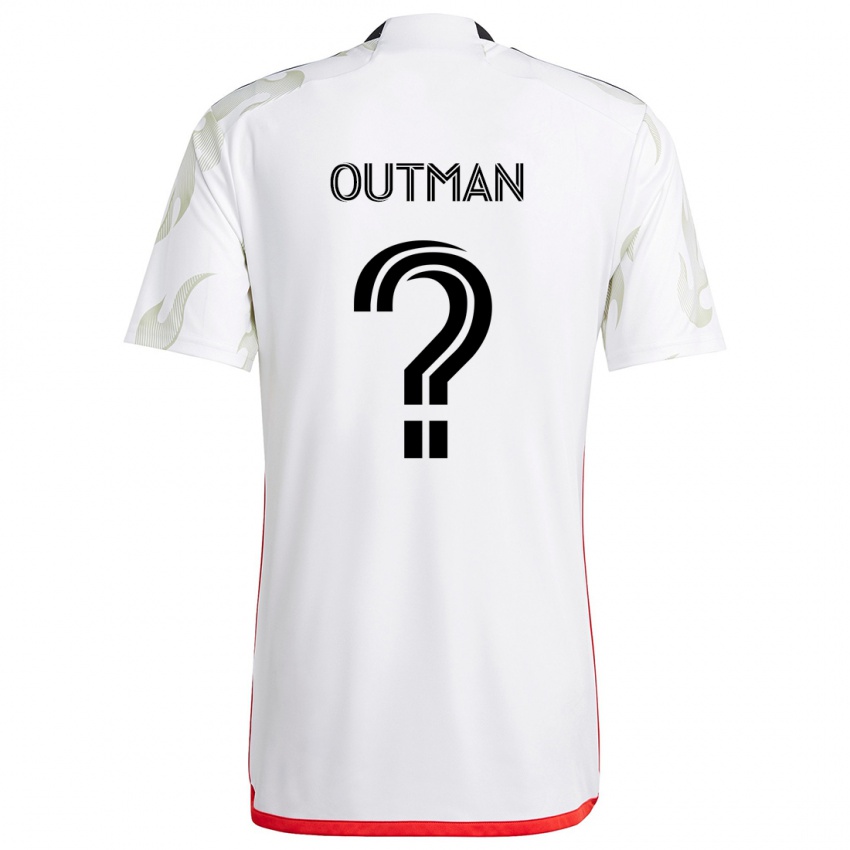 Kinder Bryce Outman #0 Weiß Rot Schwarz Auswärtstrikot Trikot 2024/25 T-Shirt Schweiz