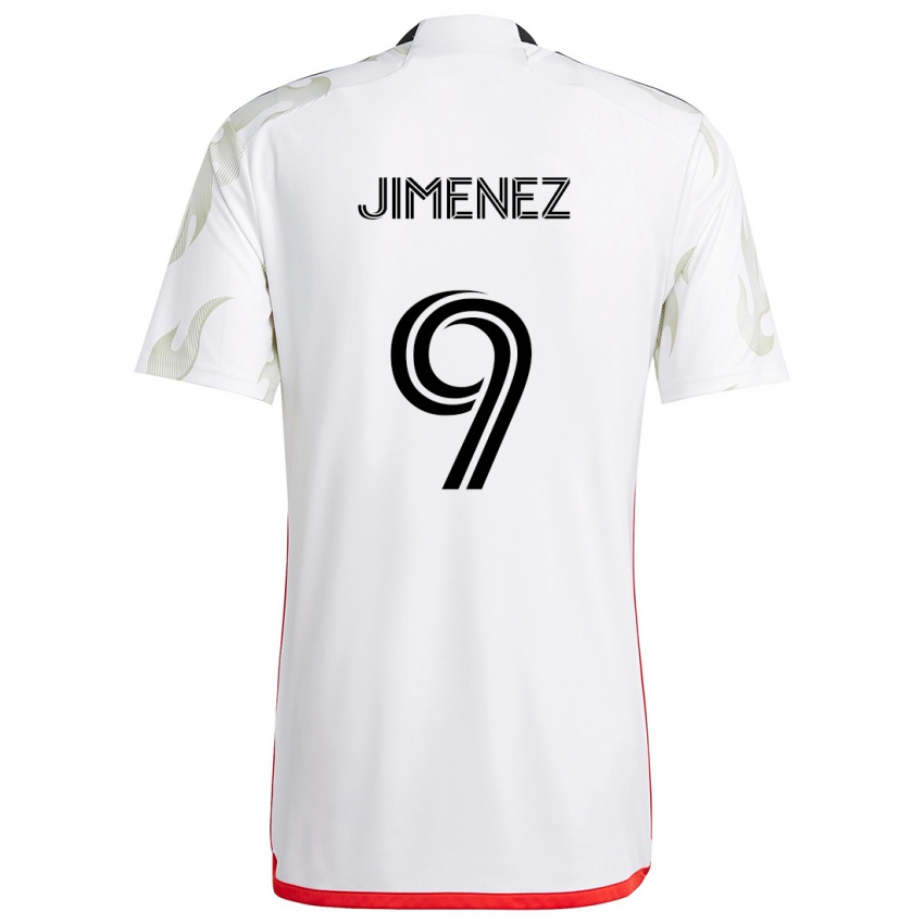 Kinder Jesús Jiménez #9 Weiß Rot Schwarz Auswärtstrikot Trikot 2024/25 T-Shirt Schweiz