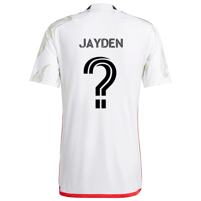 Enfant Maillot Rus Jayden #0 Blanc Rouge Noir Tenues Extérieur 2024/25 T-Shirt Suisse