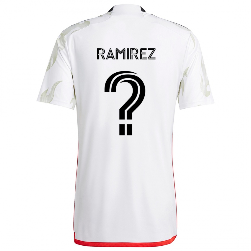 Kinder Anthony Ramirez #0 Weiß Rot Schwarz Auswärtstrikot Trikot 2024/25 T-Shirt Schweiz