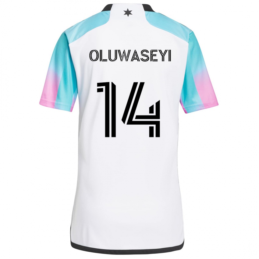 Kinder Tani Oluwaseyi #14 Weiß Blau Schwarz Auswärtstrikot Trikot 2024/25 T-Shirt Schweiz