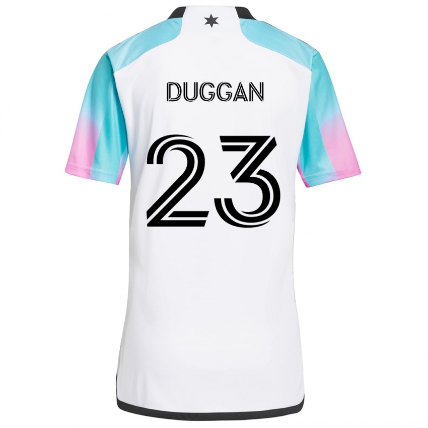 Kinder Morris Duggan #23 Weiß Blau Schwarz Auswärtstrikot Trikot 2024/25 T-Shirt Schweiz