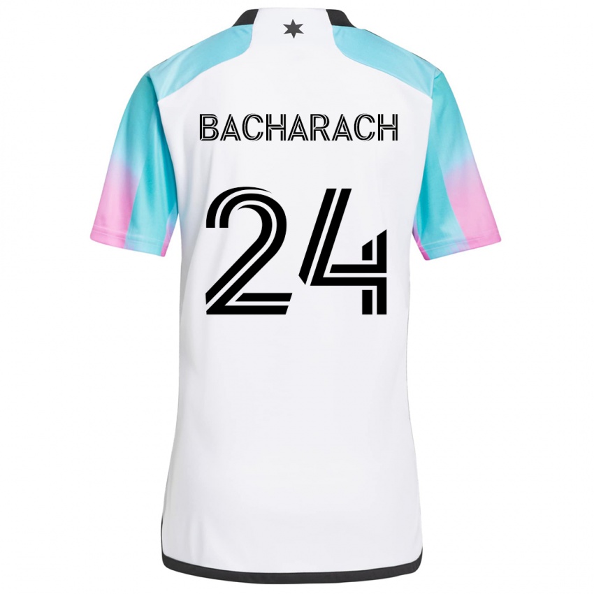 Kinder Hugo Bacharach #24 Weiß Blau Schwarz Auswärtstrikot Trikot 2024/25 T-Shirt Schweiz