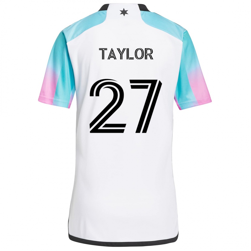 Kinder D.j. Taylor #27 Weiß Blau Schwarz Auswärtstrikot Trikot 2024/25 T-Shirt Schweiz