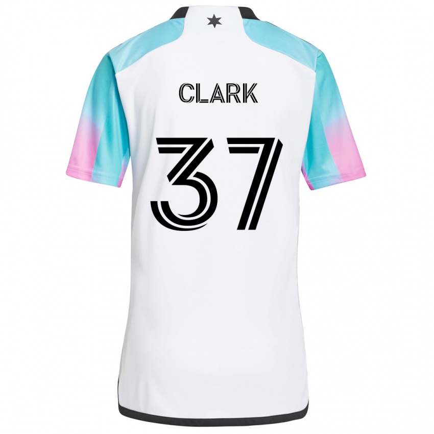 Kinder Caden Clark #37 Weiß Blau Schwarz Auswärtstrikot Trikot 2024/25 T-Shirt Schweiz