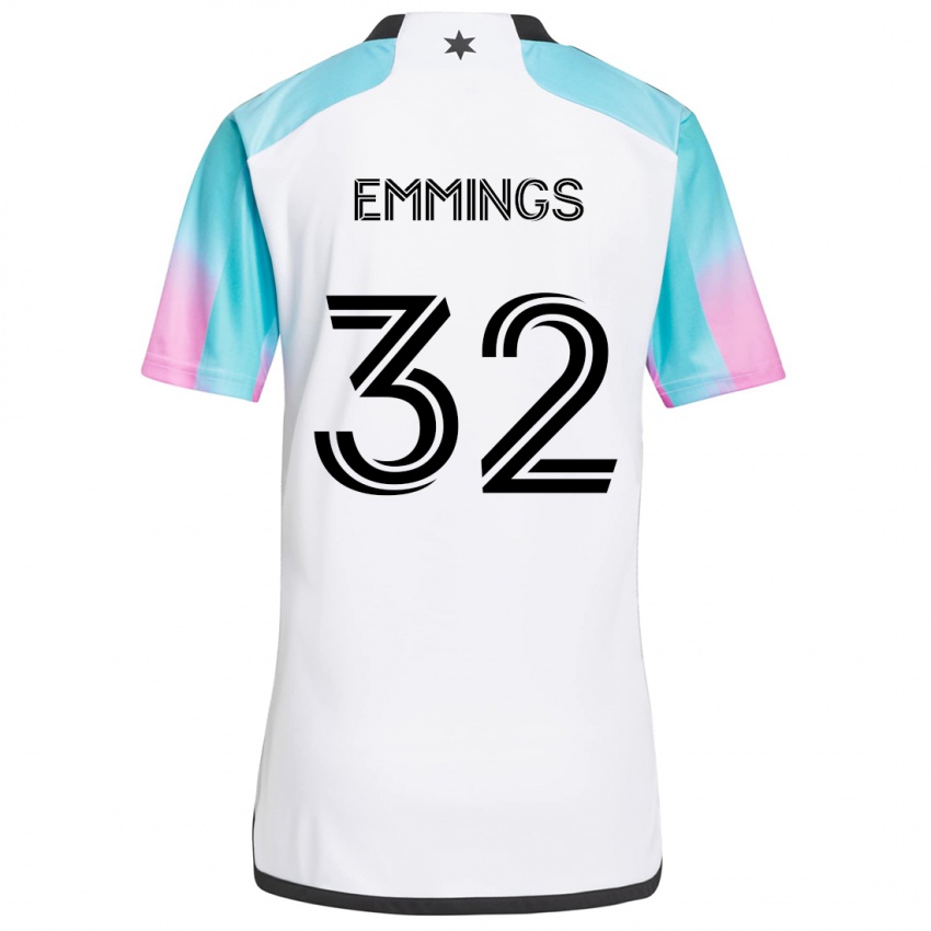 Kinder Fred Emmings #32 Weiß Blau Schwarz Auswärtstrikot Trikot 2024/25 T-Shirt Schweiz