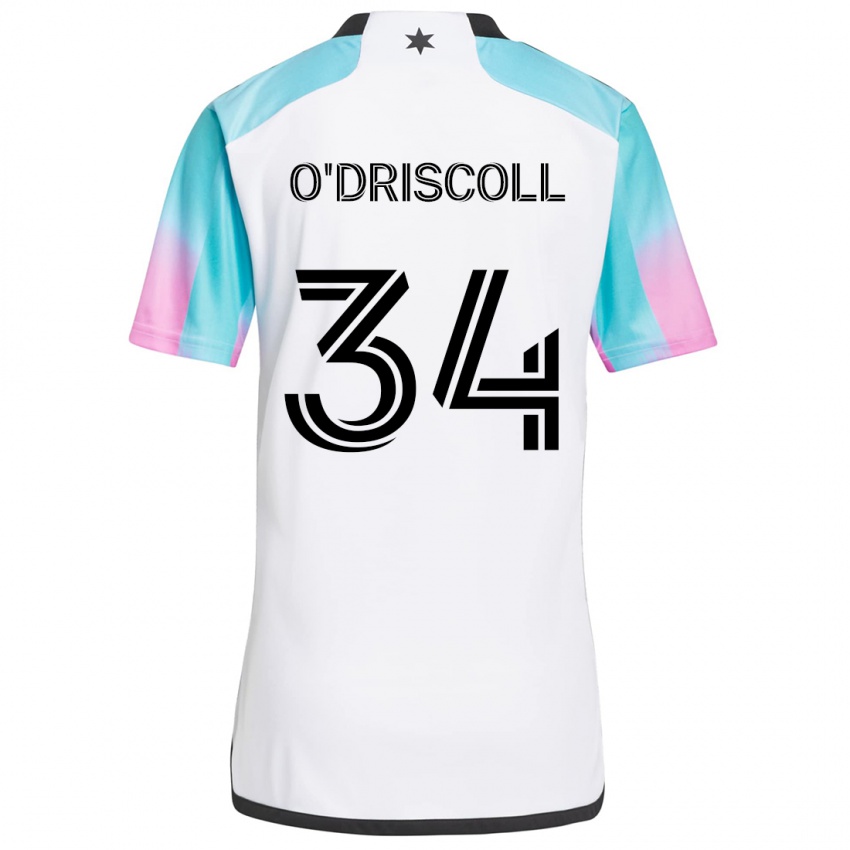 Kinder Rory O'driscoll #34 Weiß Blau Schwarz Auswärtstrikot Trikot 2024/25 T-Shirt Schweiz