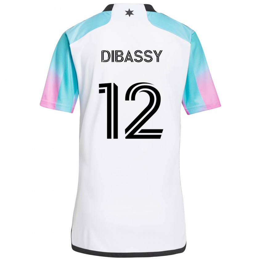 Enfant Maillot Bakaye Dibassy #12 Blanc Bleu Noir Tenues Extérieur 2024/25 T-Shirt Suisse