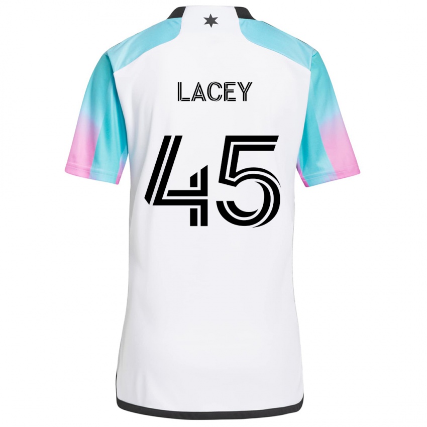 Kinder Kameron Lacey #45 Weiß Blau Schwarz Auswärtstrikot Trikot 2024/25 T-Shirt Schweiz