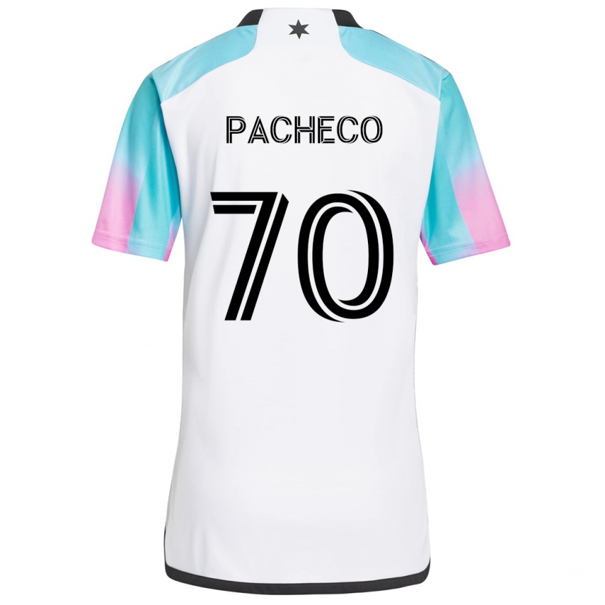 Kinder Diogo Pacheco #70 Weiß Blau Schwarz Auswärtstrikot Trikot 2024/25 T-Shirt Schweiz