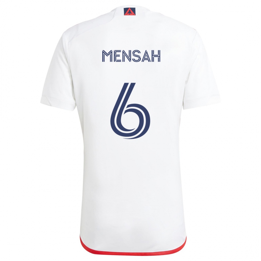 Enfant Maillot Jonathan Mensah #6 Blanc Rouge Tenues Extérieur 2024/25 T-Shirt Suisse