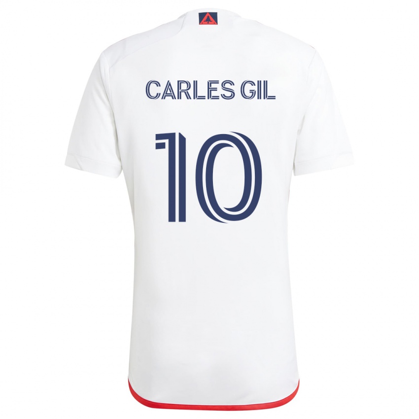 Kinder Carles Gil #10 Weiß Rot Auswärtstrikot Trikot 2024/25 T-Shirt Schweiz