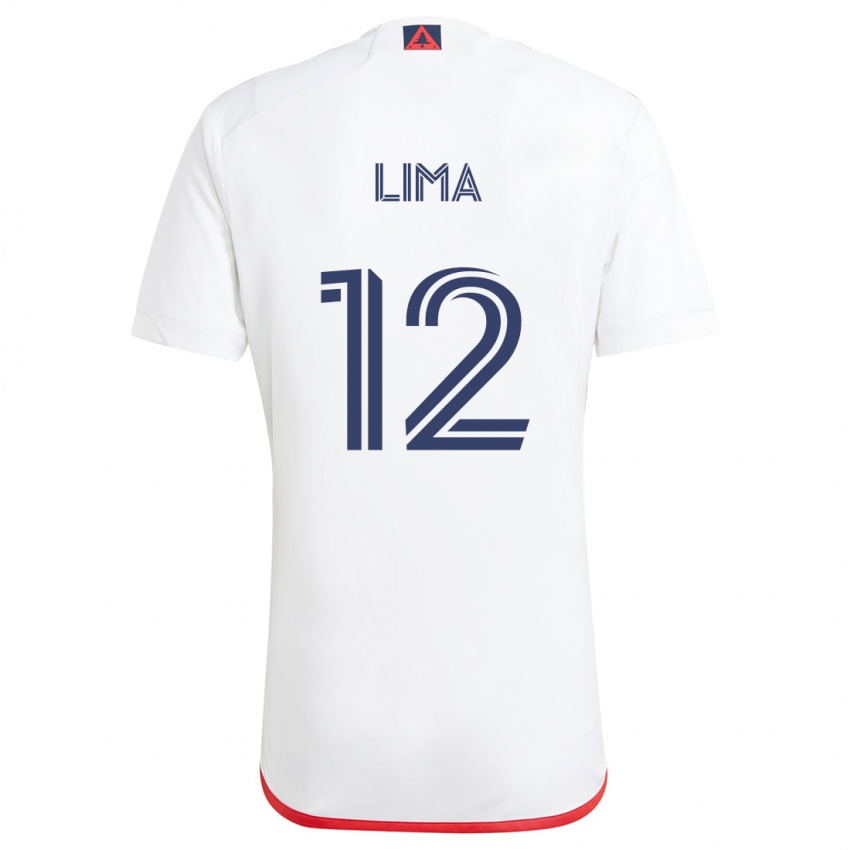 Enfant Maillot Nick Lima #12 Blanc Rouge Tenues Extérieur 2024/25 T-Shirt Suisse