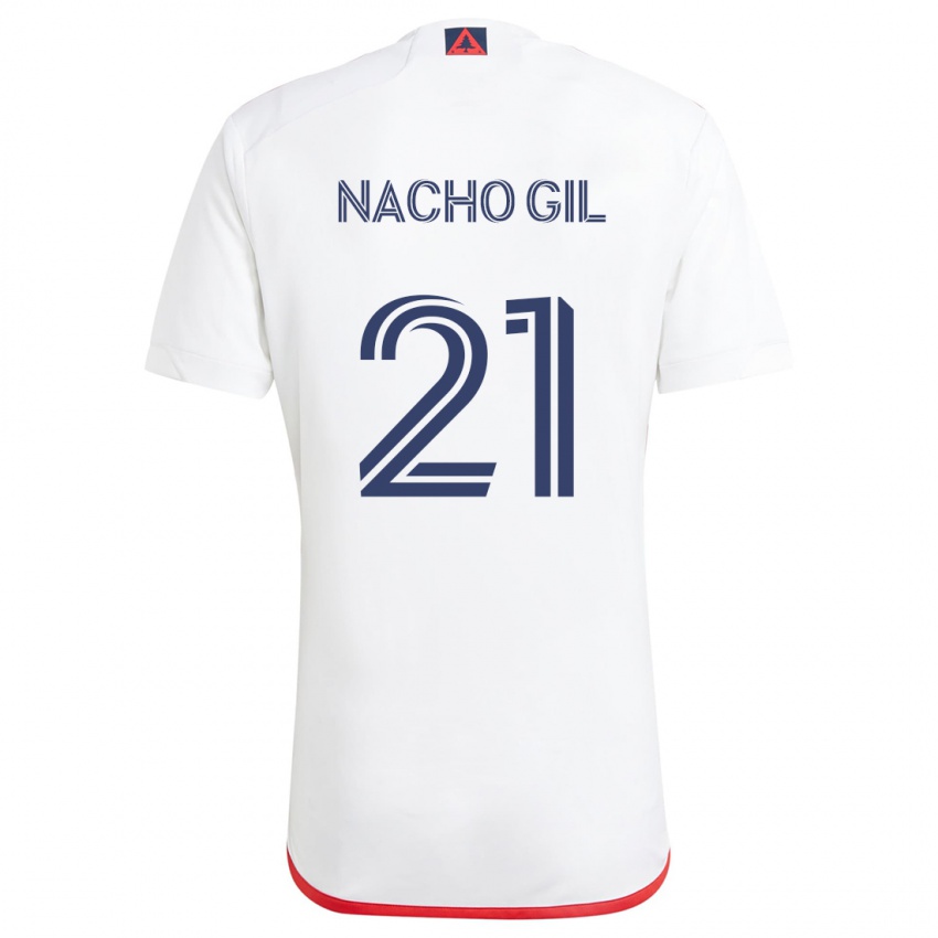 Enfant Maillot Nacho Gil #21 Blanc Rouge Tenues Extérieur 2024/25 T-Shirt Suisse