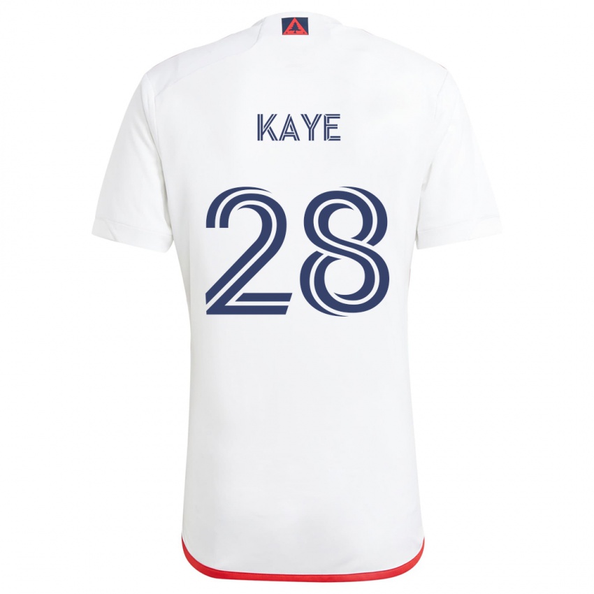 Kinder Mark-Anthony Kaye #28 Weiß Rot Auswärtstrikot Trikot 2024/25 T-Shirt Schweiz