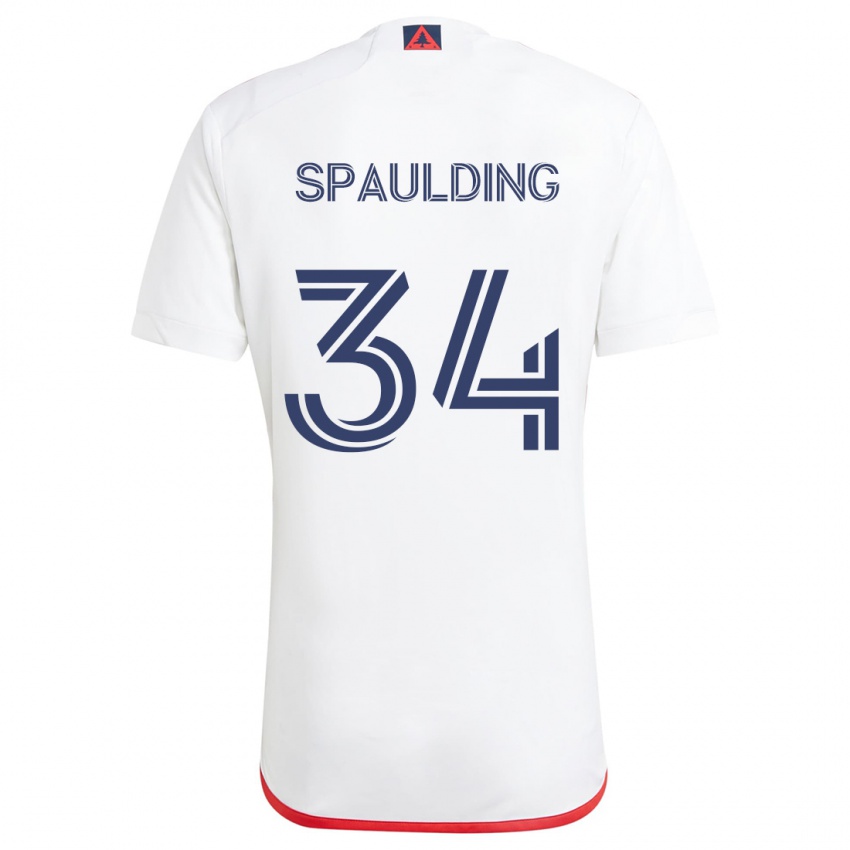 Kinder Ryan Spaulding #34 Weiß Rot Auswärtstrikot Trikot 2024/25 T-Shirt Schweiz