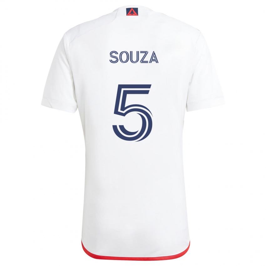 Kinder Victor Souza #5 Weiß Rot Auswärtstrikot Trikot 2024/25 T-Shirt Schweiz