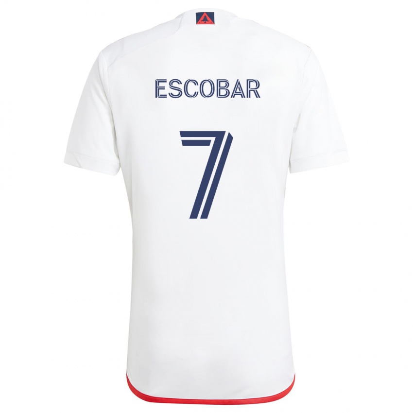 Enfant Maillot Olger Escobar #7 Blanc Rouge Tenues Extérieur 2024/25 T-Shirt Suisse