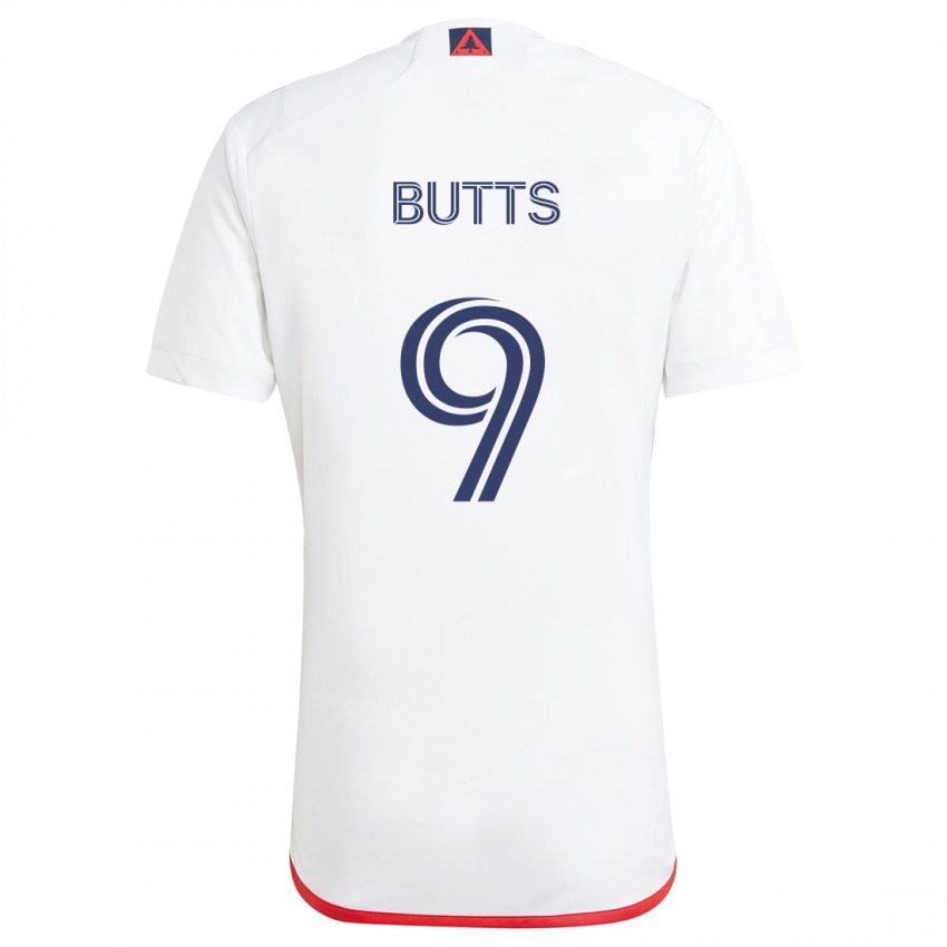 Kinder Liam Butts #9 Weiß Rot Auswärtstrikot Trikot 2024/25 T-Shirt Schweiz