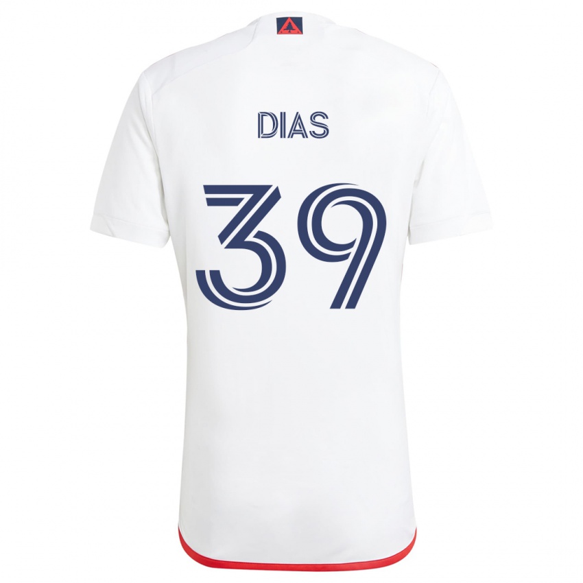 Kinder Marcos Dias #39 Weiß Rot Auswärtstrikot Trikot 2024/25 T-Shirt Schweiz