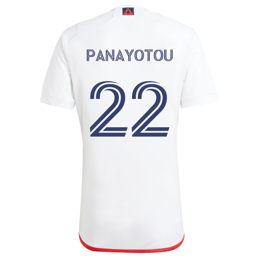 Enfant Maillot Jack Panayotou #22 Blanc Rouge Tenues Extérieur 2024/25 T-Shirt Suisse