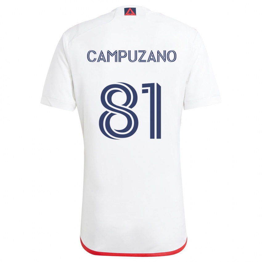 Kinder Nico Campuzano #81 Weiß Rot Auswärtstrikot Trikot 2024/25 T-Shirt Schweiz