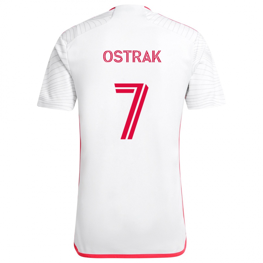 Kinder Tomás Ostrák #7 Weiß Rot Auswärtstrikot Trikot 2024/25 T-Shirt Schweiz