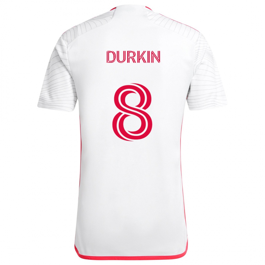 Kinder Chris Durkin #8 Weiß Rot Auswärtstrikot Trikot 2024/25 T-Shirt Schweiz