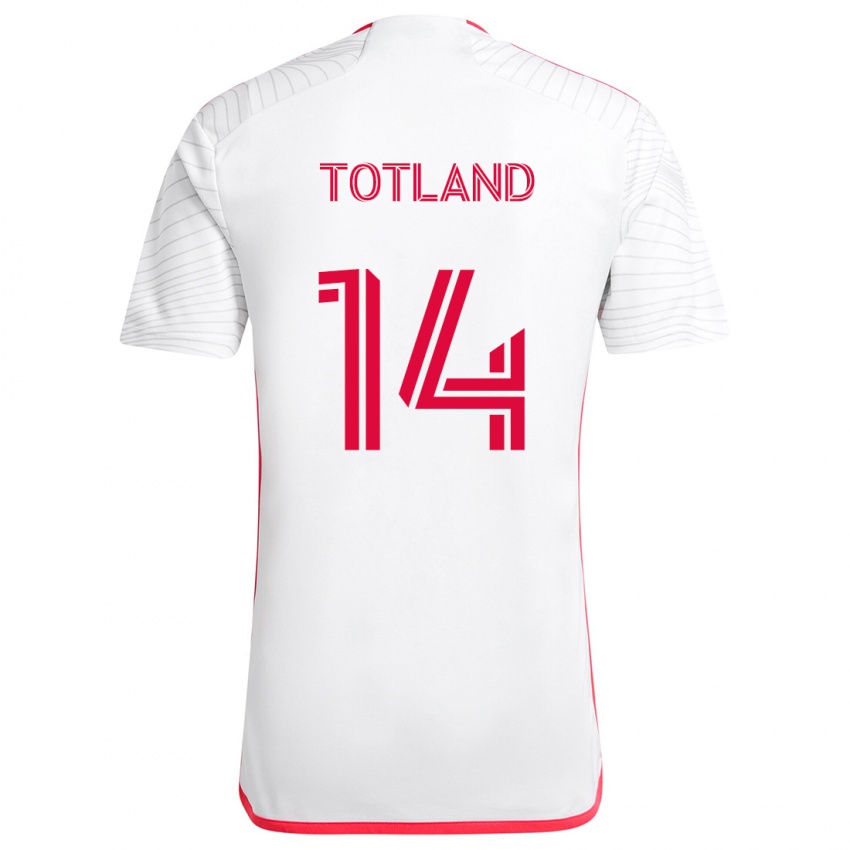 Kinder Tomas Totland #14 Weiß Rot Auswärtstrikot Trikot 2024/25 T-Shirt Schweiz