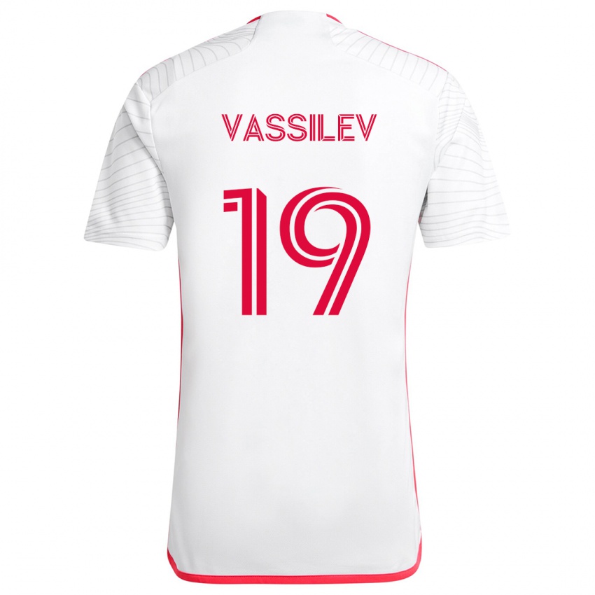 Kinder Indiana Vassilev #19 Weiß Rot Auswärtstrikot Trikot 2024/25 T-Shirt Schweiz