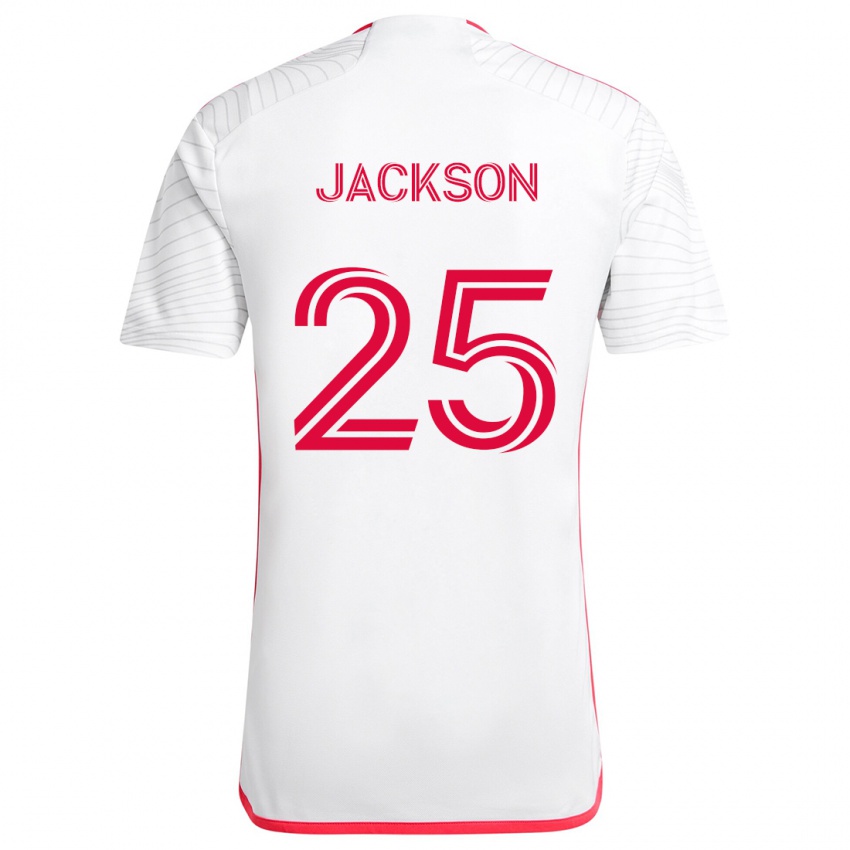 Kinder Aziel Jackson #25 Weiß Rot Auswärtstrikot Trikot 2024/25 T-Shirt Schweiz