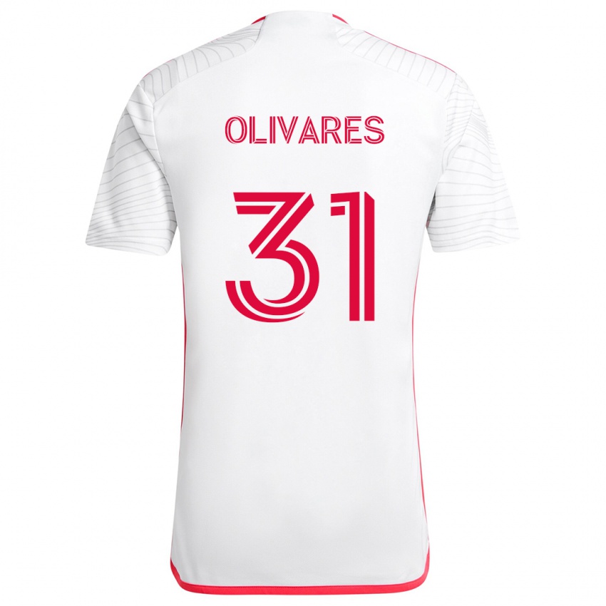 Kinder Christian Olivares #31 Weiß Rot Auswärtstrikot Trikot 2024/25 T-Shirt Schweiz