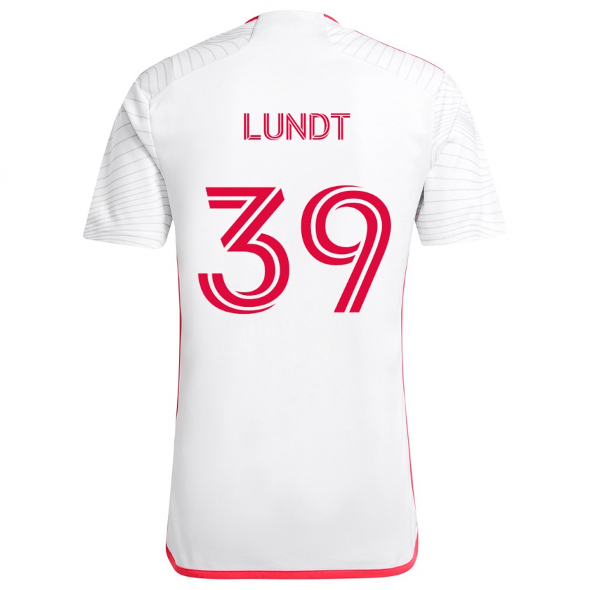 Kinder Ben Lundt #39 Weiß Rot Auswärtstrikot Trikot 2024/25 T-Shirt Schweiz