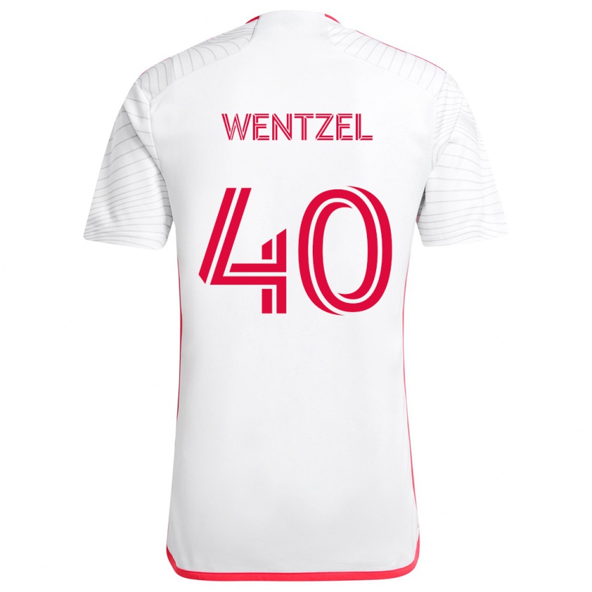 Kinder Michael Wentzel #40 Weiß Rot Auswärtstrikot Trikot 2024/25 T-Shirt Schweiz