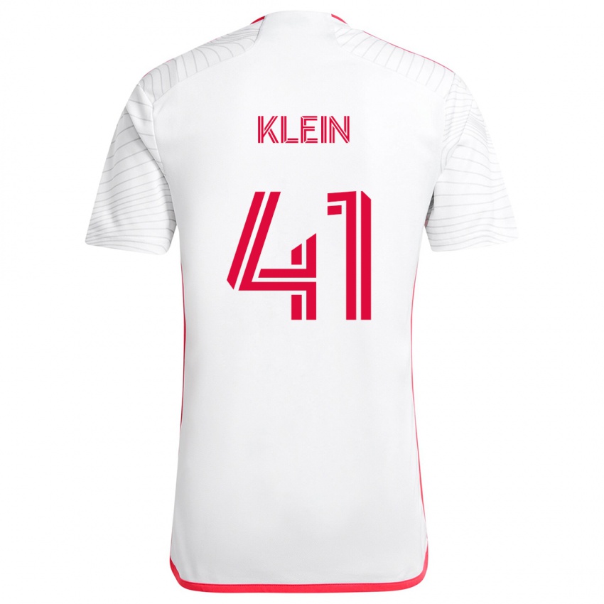 Kinder Johnny Klein #41 Weiß Rot Auswärtstrikot Trikot 2024/25 T-Shirt Schweiz