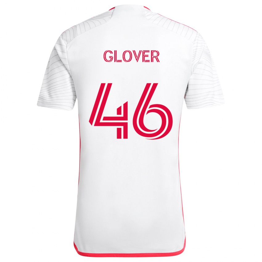 Kinder Caden Glover #46 Weiß Rot Auswärtstrikot Trikot 2024/25 T-Shirt Schweiz