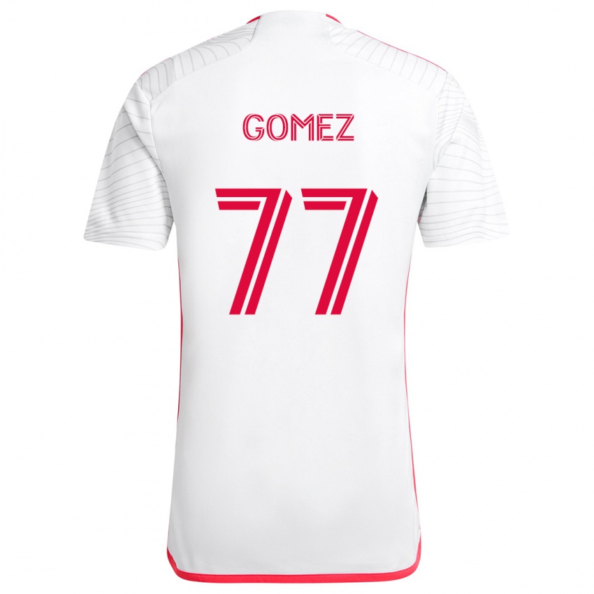 Kinder Sam Gomez #77 Weiß Rot Auswärtstrikot Trikot 2024/25 T-Shirt Schweiz