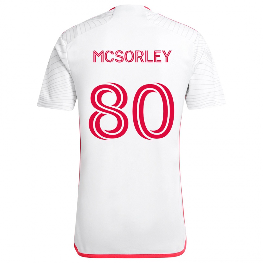 Kinder Brendan Mcsorley #80 Weiß Rot Auswärtstrikot Trikot 2024/25 T-Shirt Schweiz