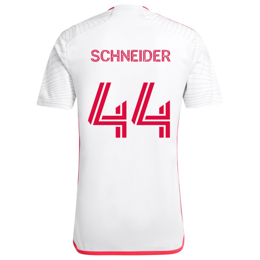 Kinder Max Schneider #44 Weiß Rot Auswärtstrikot Trikot 2024/25 T-Shirt Schweiz