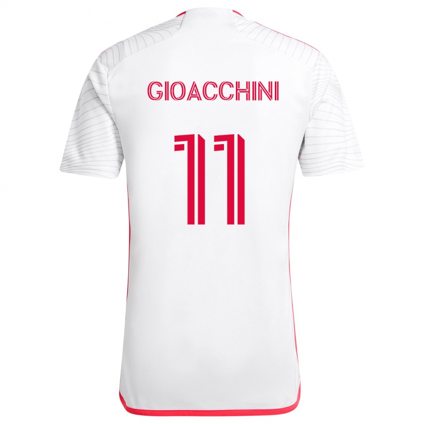 Kinder Nicholas Gioacchini #11 Weiß Rot Auswärtstrikot Trikot 2024/25 T-Shirt Schweiz