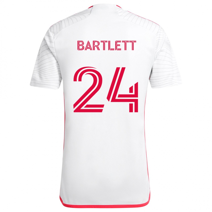 Kinder Lucas Bartlett #24 Weiß Rot Auswärtstrikot Trikot 2024/25 T-Shirt Schweiz