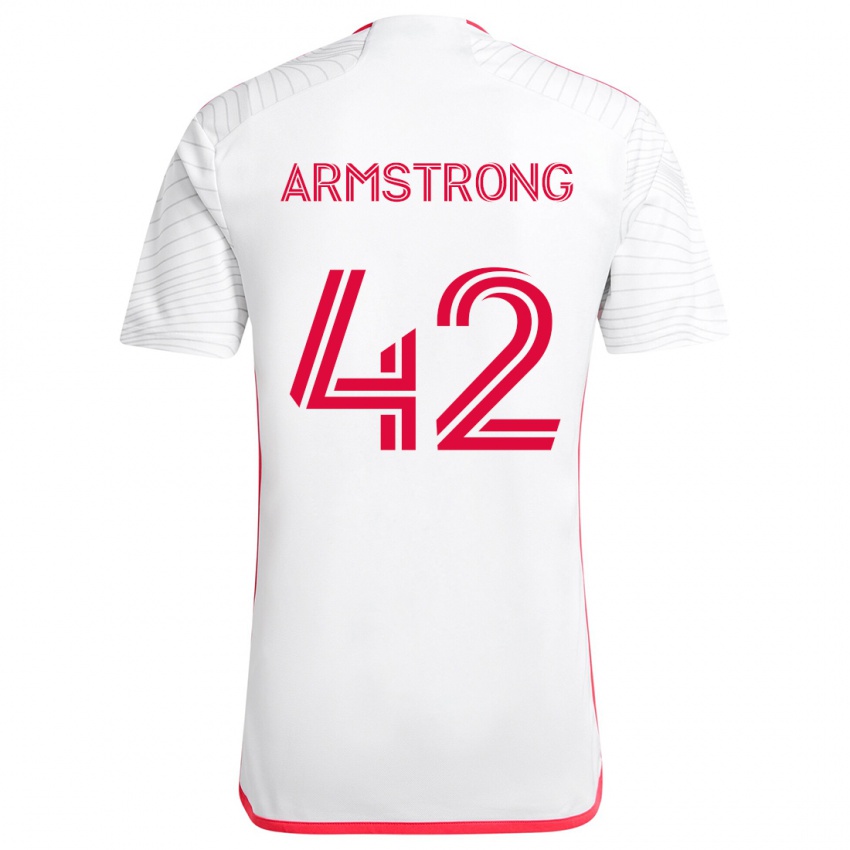 Kinder Ezra Armstrong #42 Weiß Rot Auswärtstrikot Trikot 2024/25 T-Shirt Schweiz