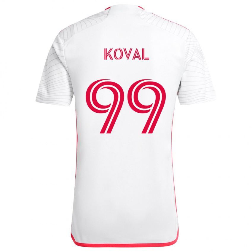 Kinder Stanislav Koval #99 Weiß Rot Auswärtstrikot Trikot 2024/25 T-Shirt Schweiz