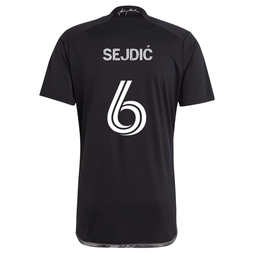 Kinder Amar Sejdić #6 Schwarz Auswärtstrikot Trikot 2024/25 T-Shirt Schweiz