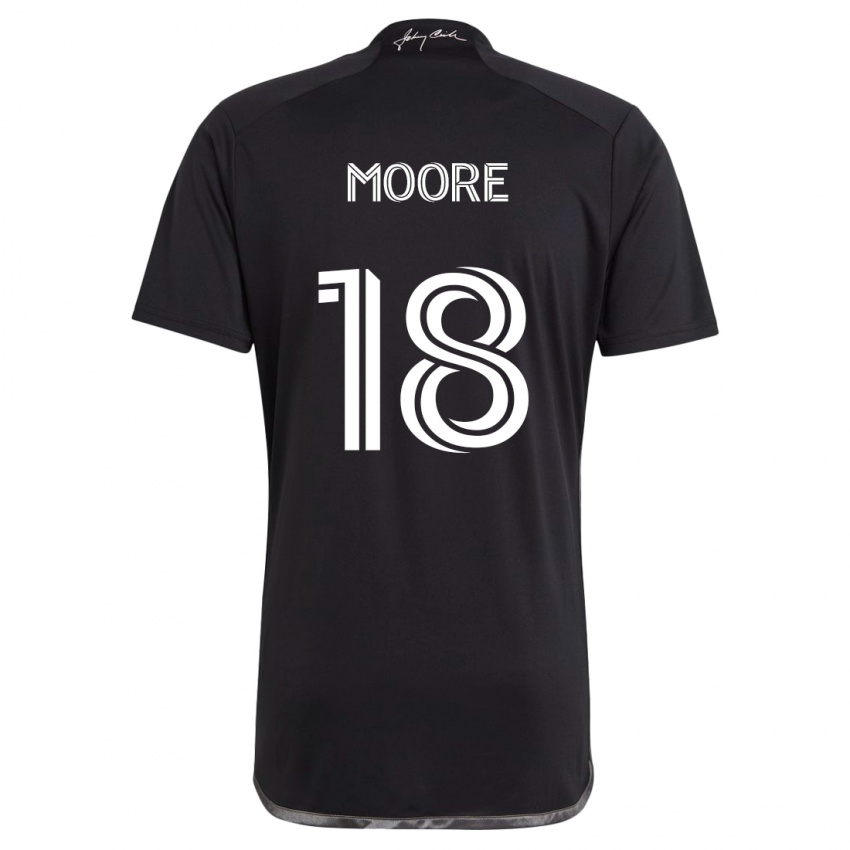 Enfant Maillot Shaq Moore #18 Noir Tenues Extérieur 2024/25 T-Shirt Suisse