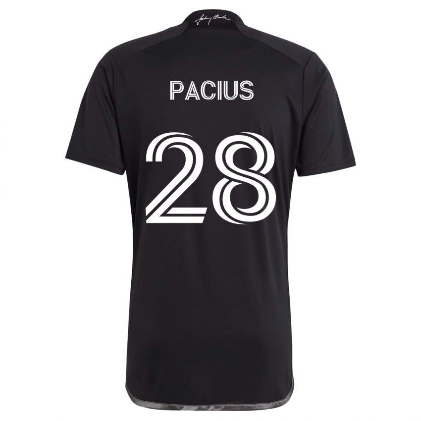 Kinder Woobens Pacius #28 Schwarz Auswärtstrikot Trikot 2024/25 T-Shirt Schweiz