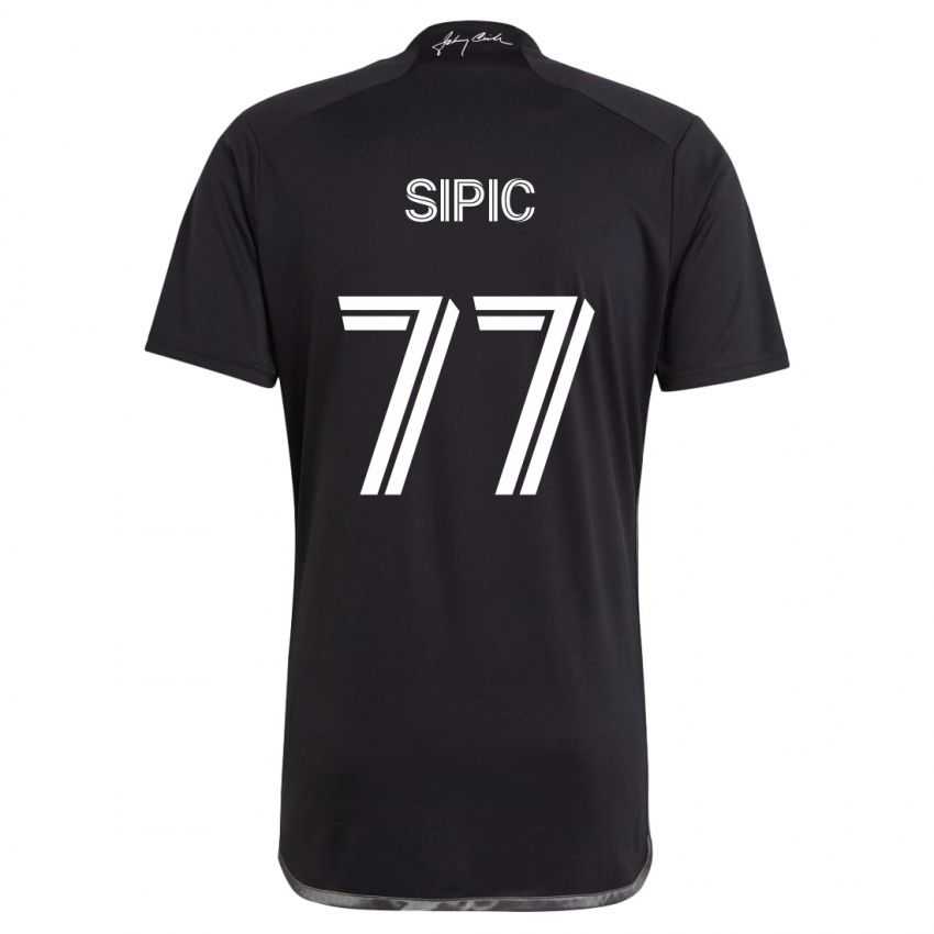 Enfant Maillot Adem Sipić #77 Noir Tenues Extérieur 2024/25 T-Shirt Suisse