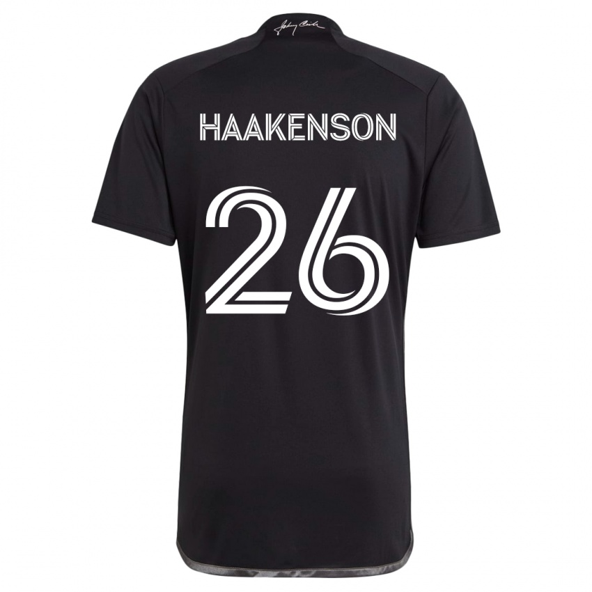 Enfant Maillot Luke Haakenson #26 Noir Tenues Extérieur 2024/25 T-Shirt Suisse